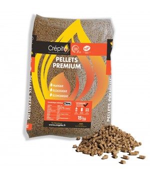 Granulés de bois Crépito® Pellets Premium, palette de 72 sacs (1080 kg)